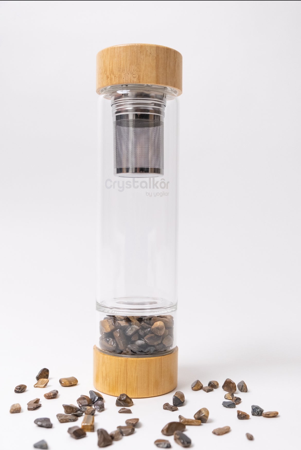 Crystalkor Tiger Eye - "Crystal Chips" Water Bottle