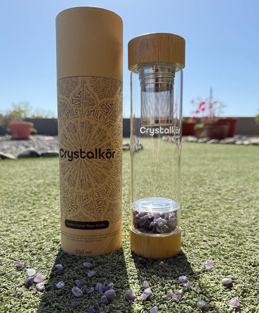 Crystalkor Amethyst - "Crystal Chips"  Water Bottle